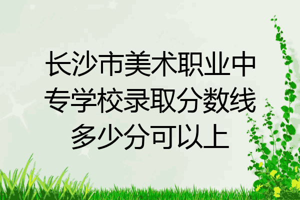 长沙市美术职业中专学校录取分数线多少分可以上