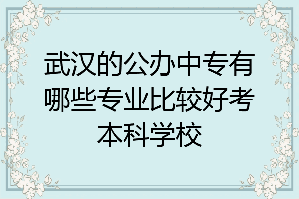 武汉的公办中专有哪些专业比较好考本科学校