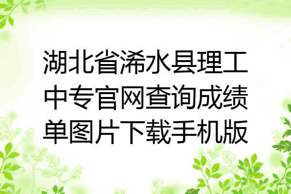 湖北省浠水县理工中专官网查询成绩单图片下载手机版