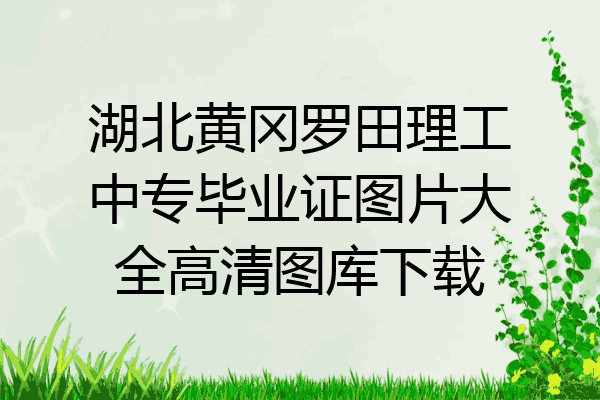 湖北黄冈罗田理工中专毕业证图片大全高清图库下载