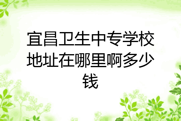 宜昌卫生中专学校地址在哪里啊多少钱