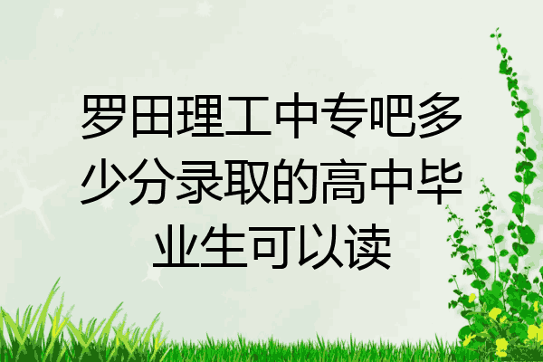 罗田理工中专吧多少分录取的高中毕业生可以读