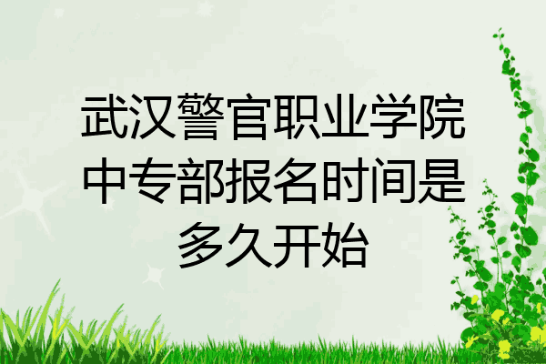 武汉警官职业学院中专部报名时间是多久开始