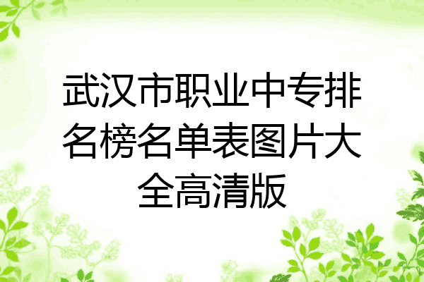 武汉市职业中专排名榜名单表图片大全高清版