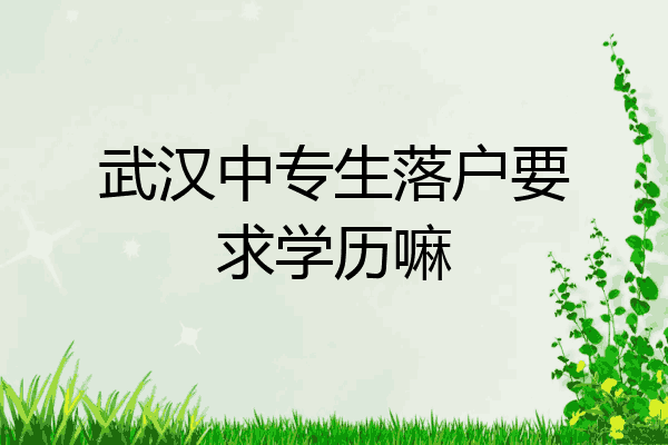 武汉中专生落户要求学历嘛