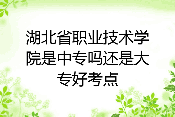 湖北省职业技术学院是中专吗还是大专好考点
