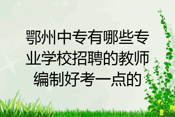 鄂州中专有哪些专业学校招聘的教师编制好考一点的
