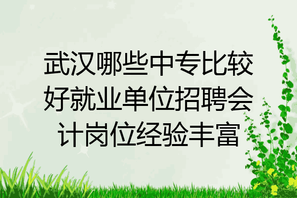 武汉哪些中专比较好就业单位招聘会计岗位经验丰富