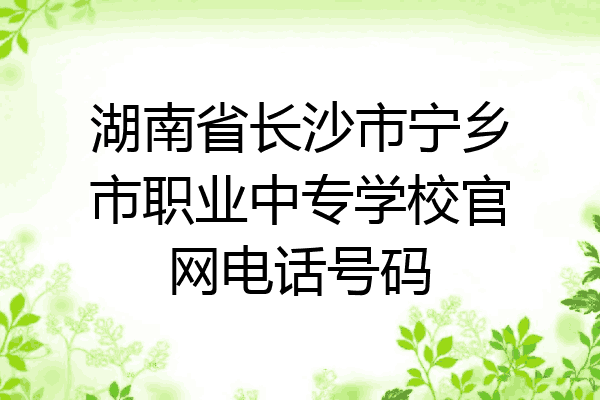湖南省长沙市宁乡市职业中专学校官网电话号码