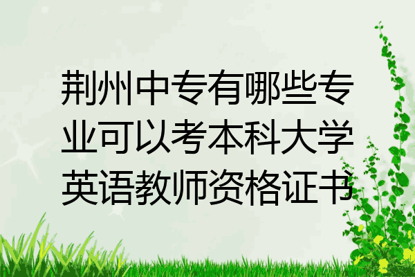 荆州中专有哪些专业可以考本科大学英语教师资格证书