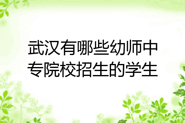 武汉有哪些幼师中专院校招生的学生