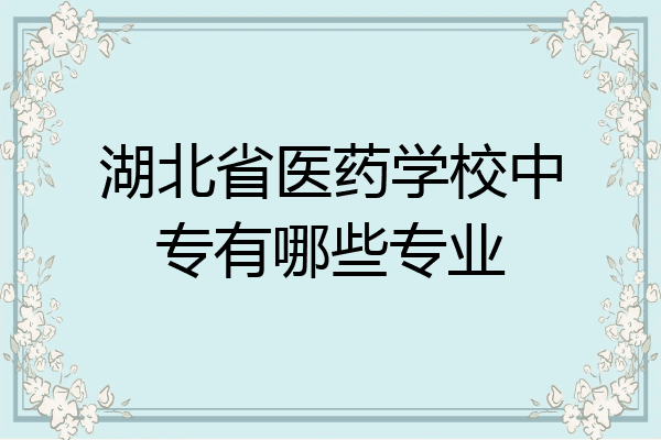 湖北省医药学校中专有哪些专业