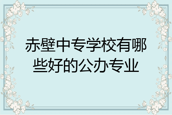 赤壁中专学校有哪些好的公办专业