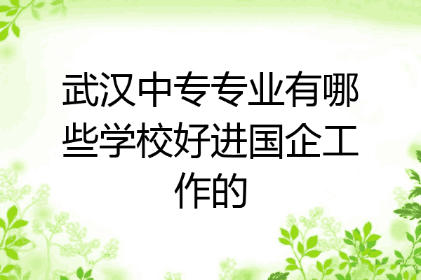 武汉中专专业有哪些学校好进国企工作的