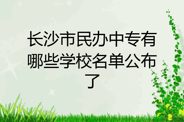 长沙市民办中专有哪些学校名单公布了