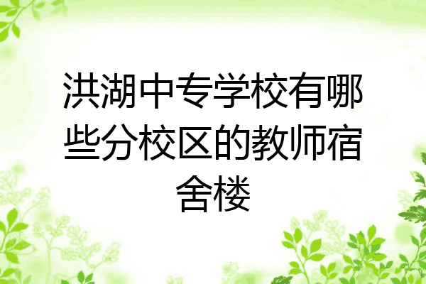 洪湖中专学校有哪些分校区的教师宿舍楼