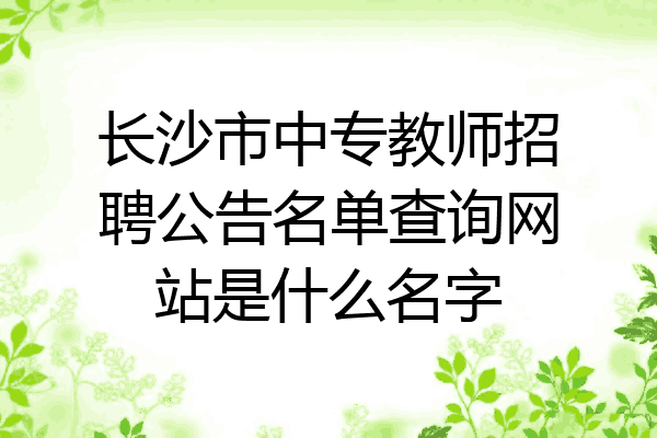 长沙市中专教师招聘公告名单查询网站是什么名字