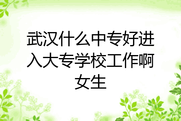 武汉什么中专好进入大专学校工作啊女生