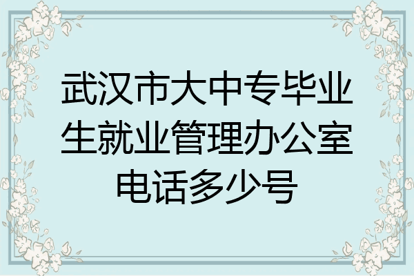武汉市大中专毕业生就业管理办公室电话多少号