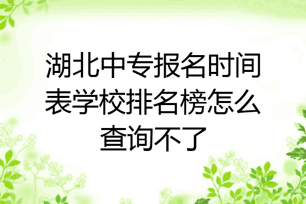 湖北中专报名时间表学校排名榜怎么查询不了