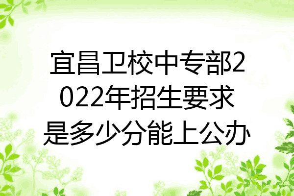 宜昌卫校中专部2022年招生要求是多少分能上公办