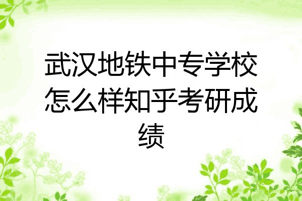 武汉地铁中专学校怎么样知乎考研成绩