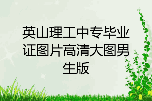 英山理工中专毕业证图片高清大图男生版