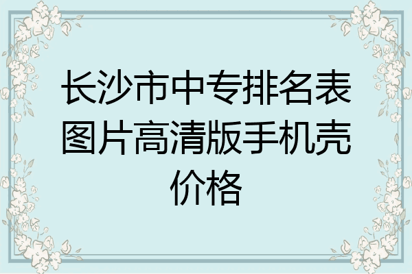长沙市中专排名表图片高清版手机壳价格