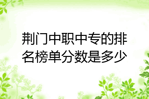 荆门中职中专的排名榜单分数是多少