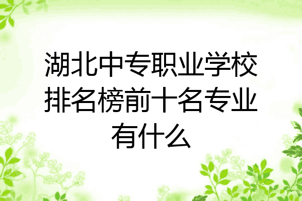 湖北中专职业学校排名榜前十名专业有什么