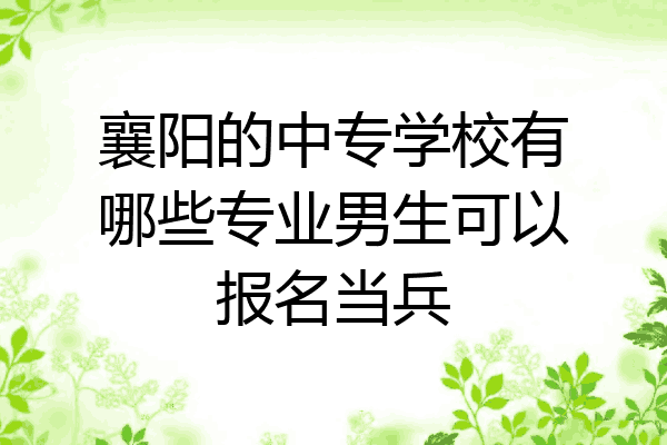 襄阳的中专学校有哪些专业男生可以报名当兵