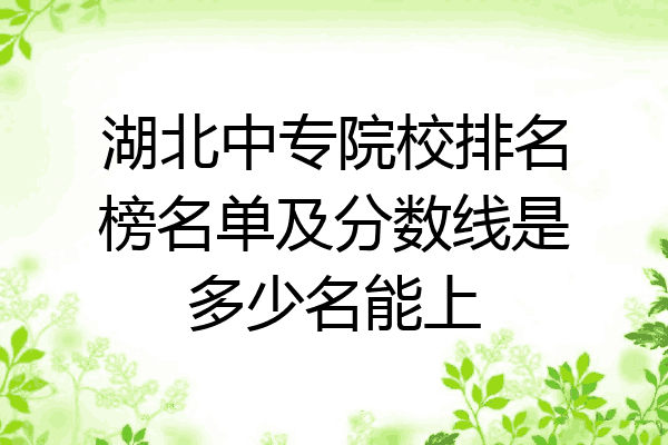 湖北中专院校排名榜名单及分数线是多少名能上