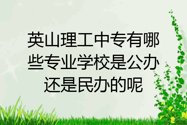 英山理工中专有哪些专业学校是公办还是民办的呢