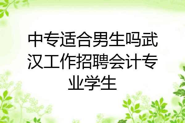 中专适合男生吗武汉工作招聘会计专业学生