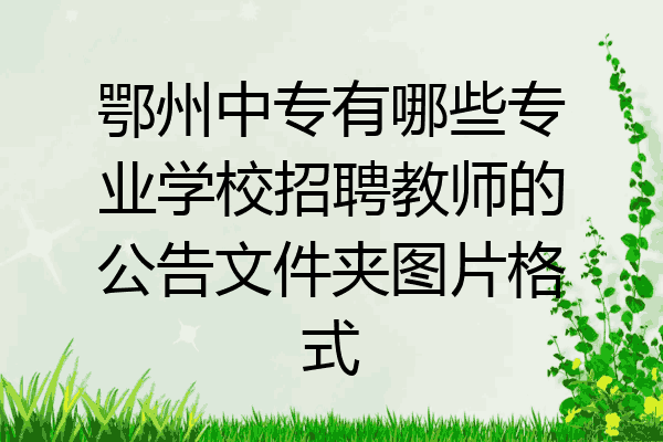 鄂州中专有哪些专业学校招聘教师的公告文件夹图片格式