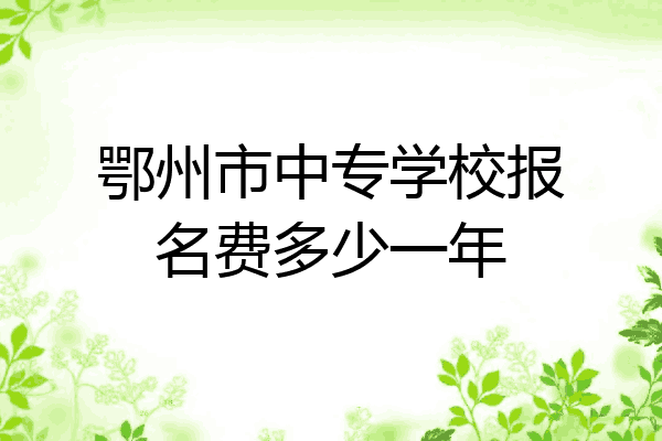 鄂州市中专学校报名费多少一年