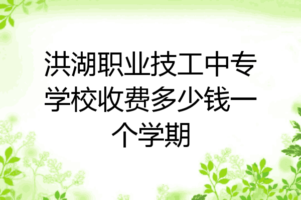 洪湖职业技工中专学校收费多少钱一个学期