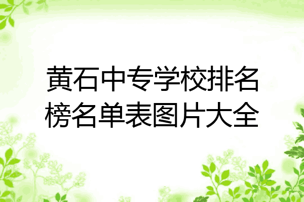 黄石中专学校排名榜名单表图片大全