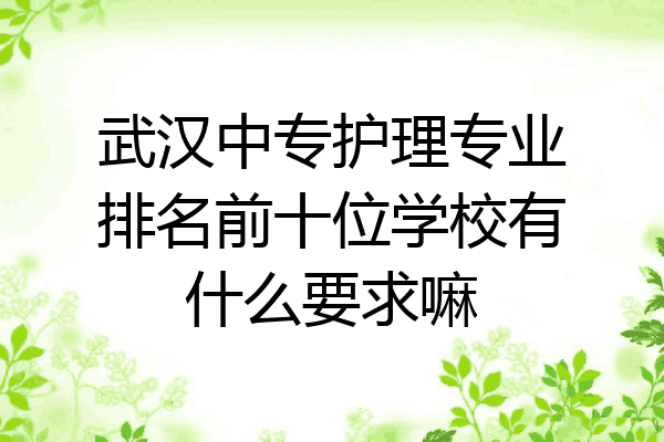 武汉中专护理专业排名前十位学校有什么要求嘛