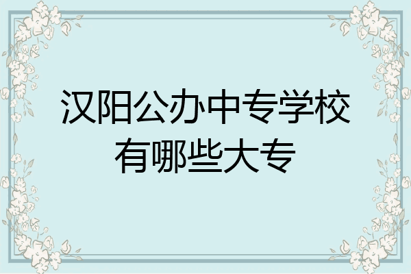 汉阳公办中专学校有哪些大专