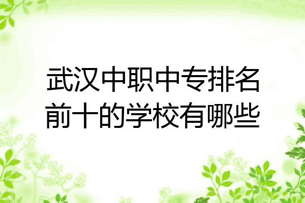 武汉中职中专排名前十的学校有哪些