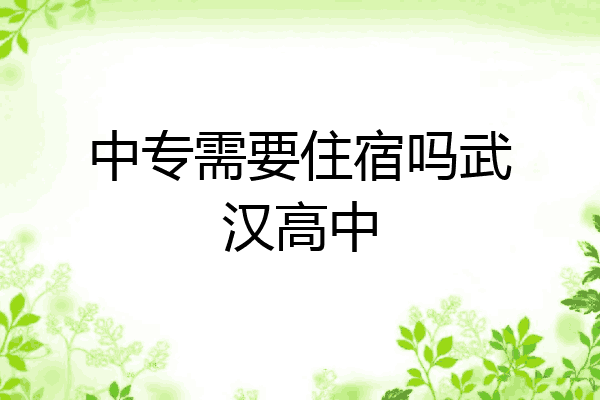中专需要住宿吗武汉高中