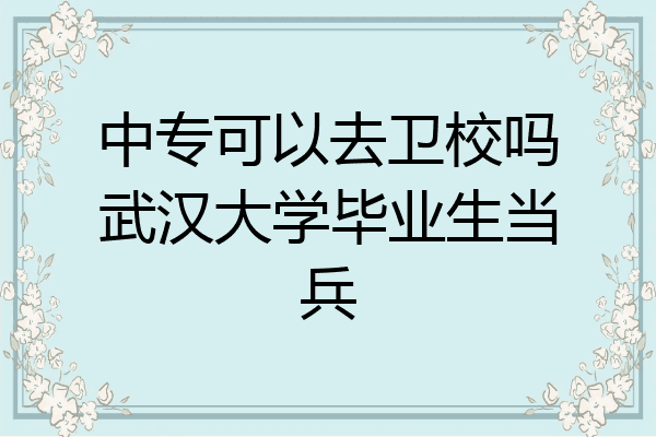 中专可以去卫校吗武汉大学毕业生当兵