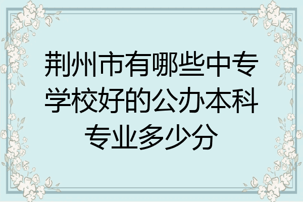 荆州市有哪些中专学校好的公办本科专业多少分