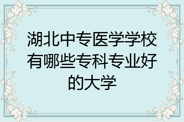 湖北中专医学学校有哪些专科专业好的大学