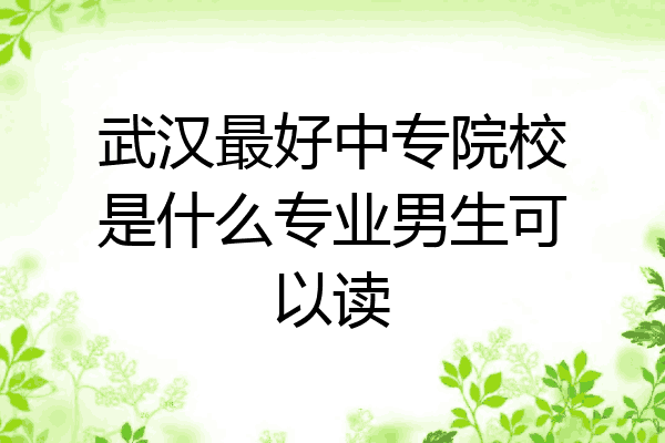 武汉最好中专院校是什么专业男生可以读