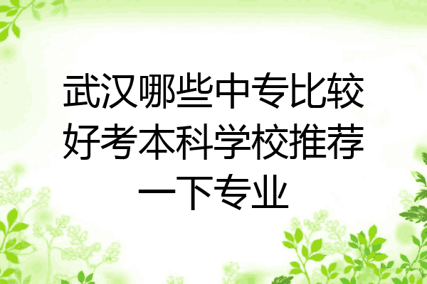 武汉哪些中专比较好考本科学校推荐一下专业