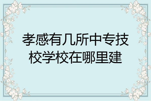 孝感有几所中专技校学校在哪里建