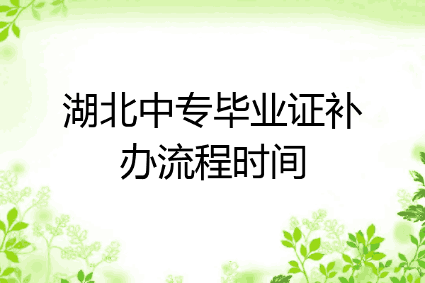 湖北中专毕业证补办流程时间