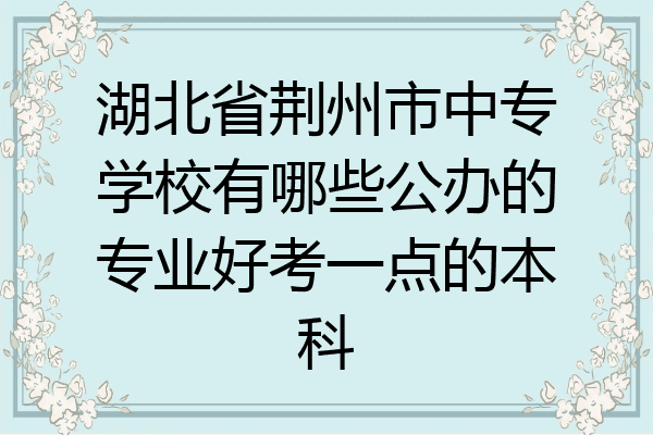 湖北省荆州市中专学校有哪些公办的专业好考一点的本科